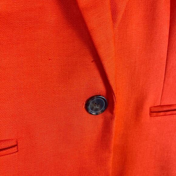 J. CREW Parke Blazer Linen Blend Brilliant Sunset Red Orange H9710 Women's 4 - Picture 4 of 13
